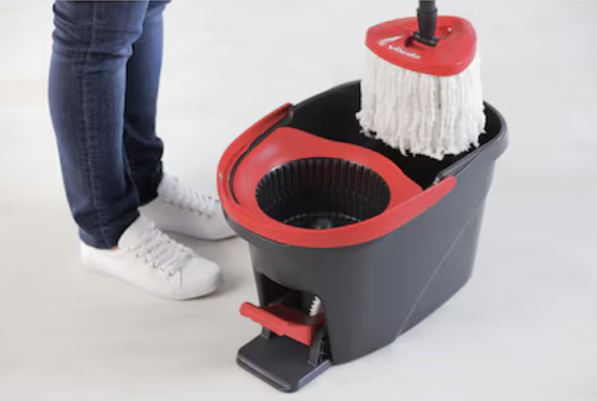 Vileda Easy Wring & Clean Spin Mop & Bucket Set With Foot Pedal Floor Mop With Spinning Wringer