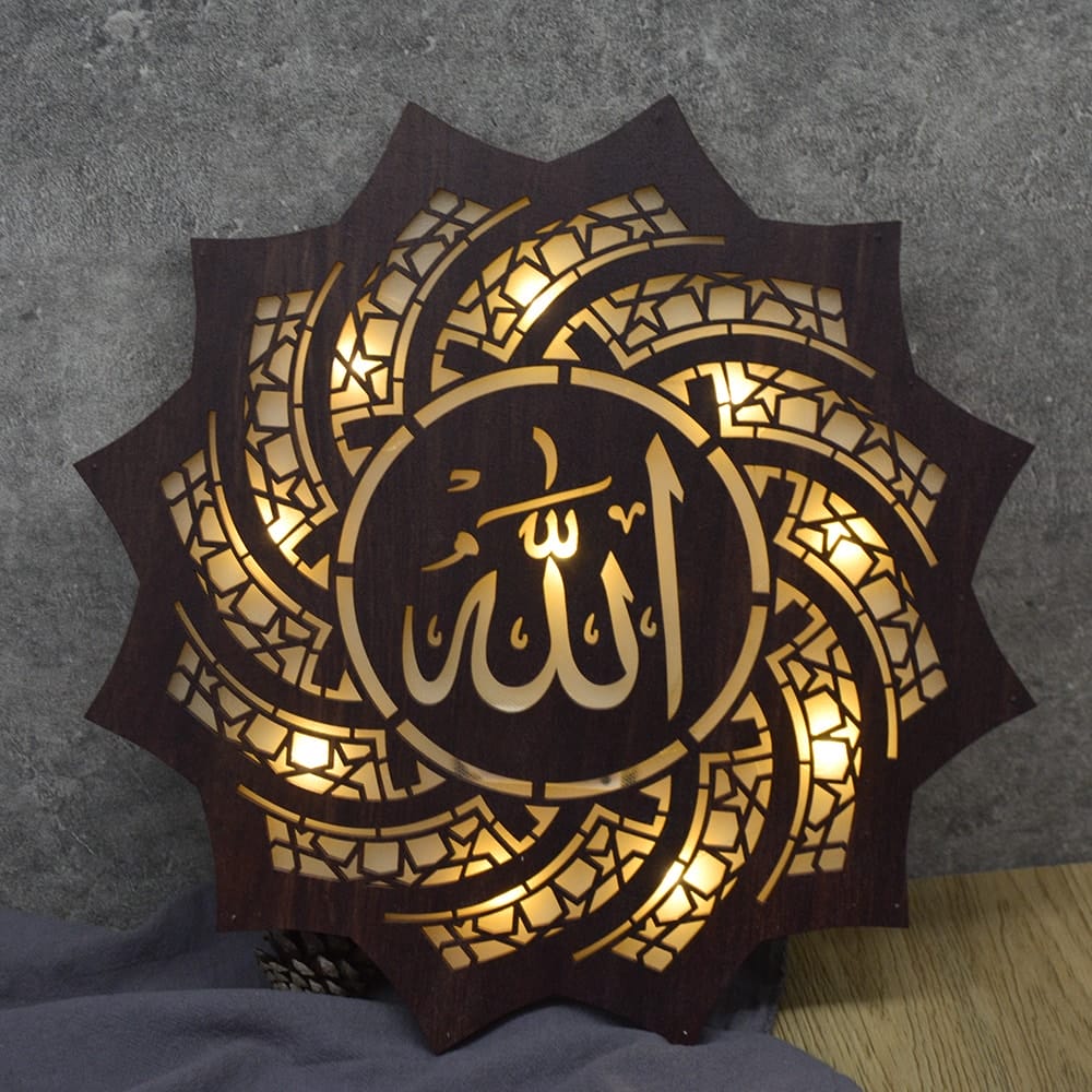 Wooden LED Night Light Hanging Onaments