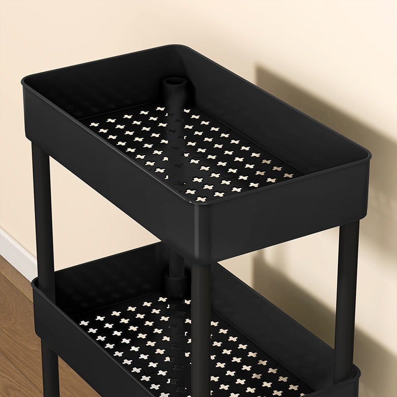 Plastic Storage Shelf with Wheels 4 Layers